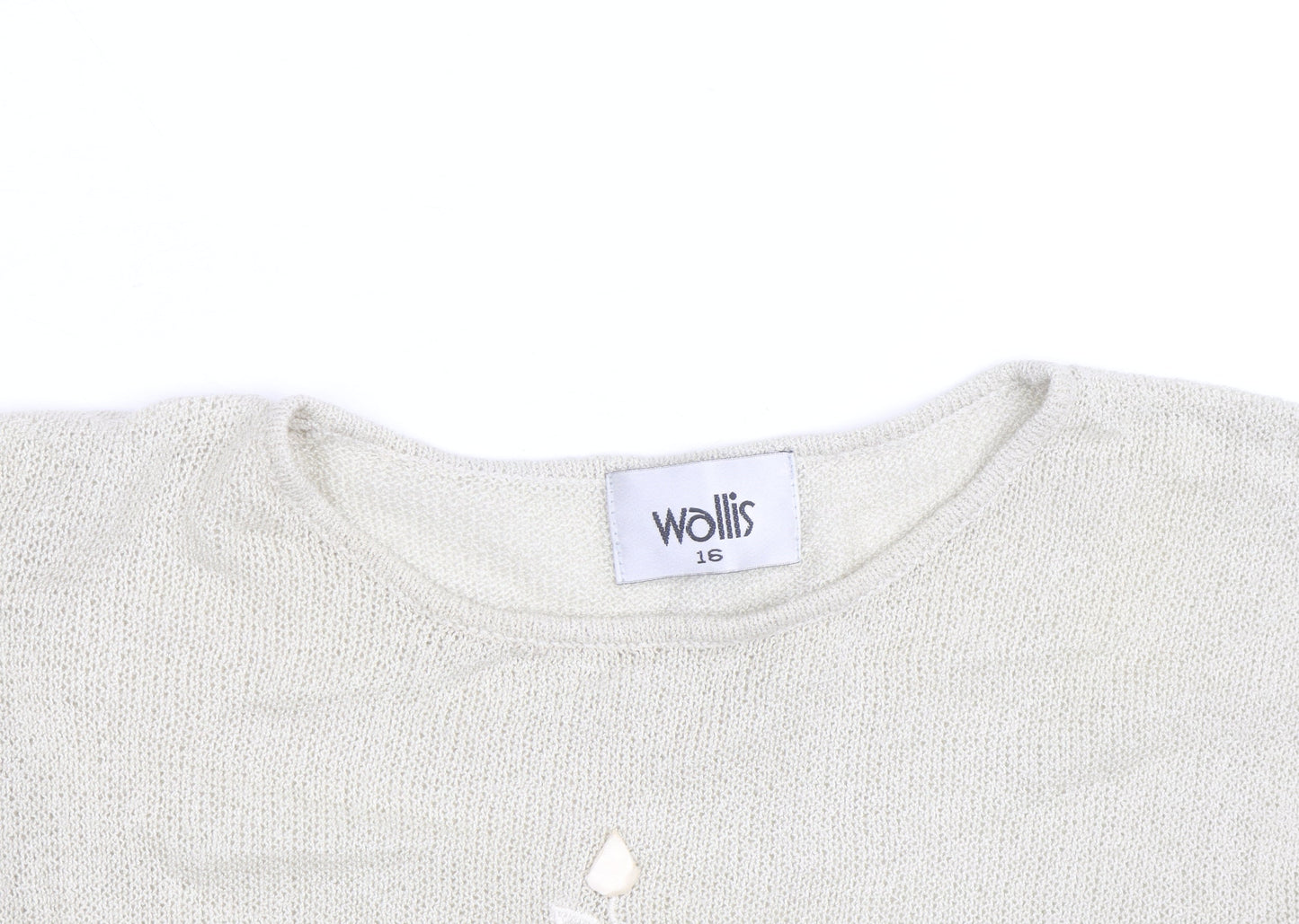 Wallis Women Beige Sleeveless Knit Floral Jumper Size 16