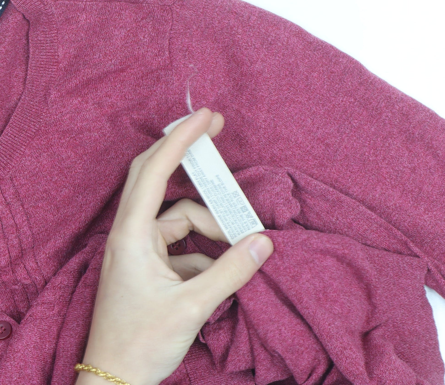 Fat Face Women Pink Size 12 Crew Neck Long Sleeve Cardigan