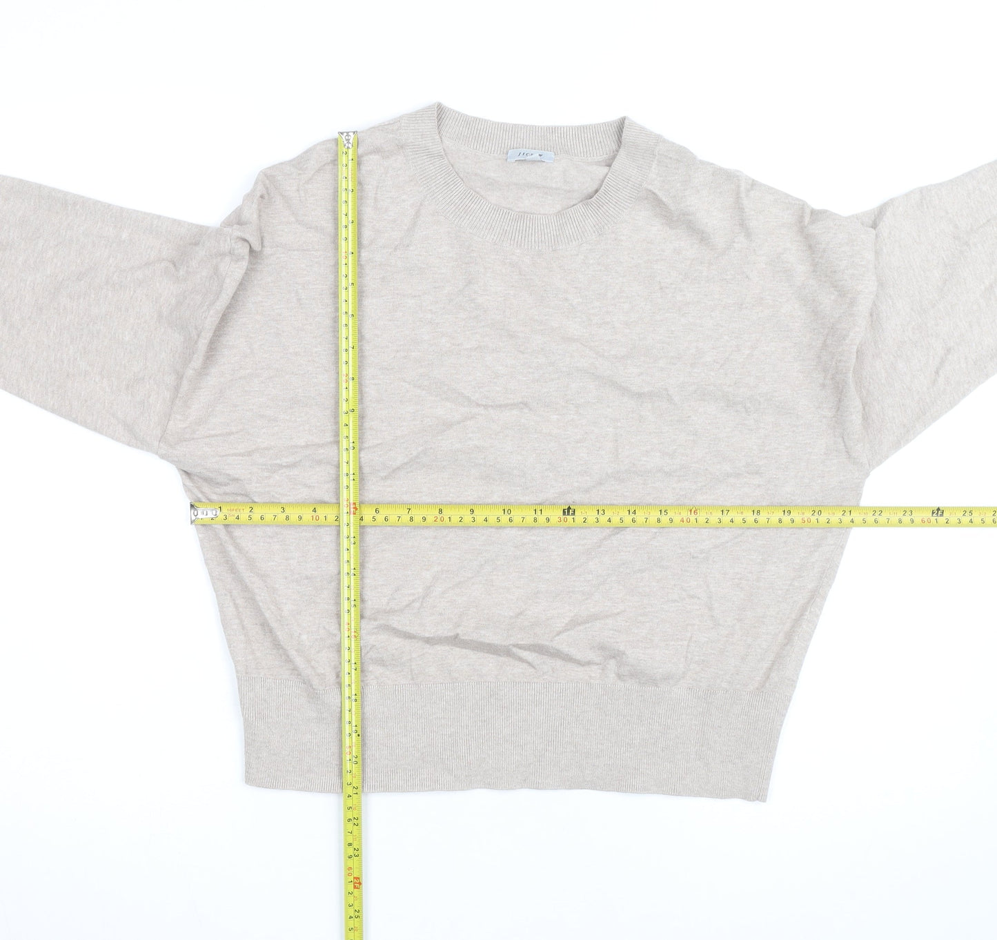 Jigsaw Men's Beige Crew Neck Knit Jumper Size S Lightweight Classic