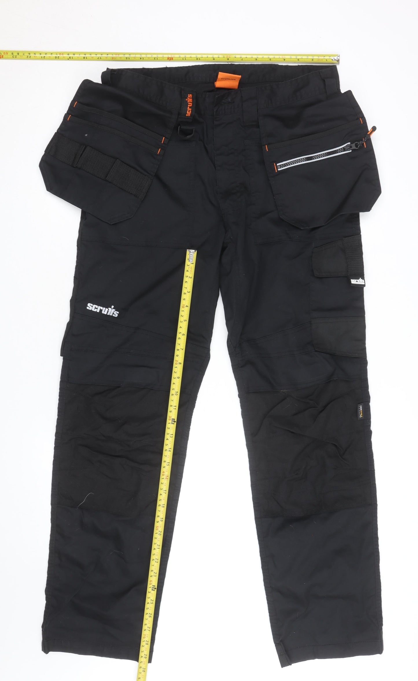 Scruffs Men's Black 34R Cargo Workwear Trousers