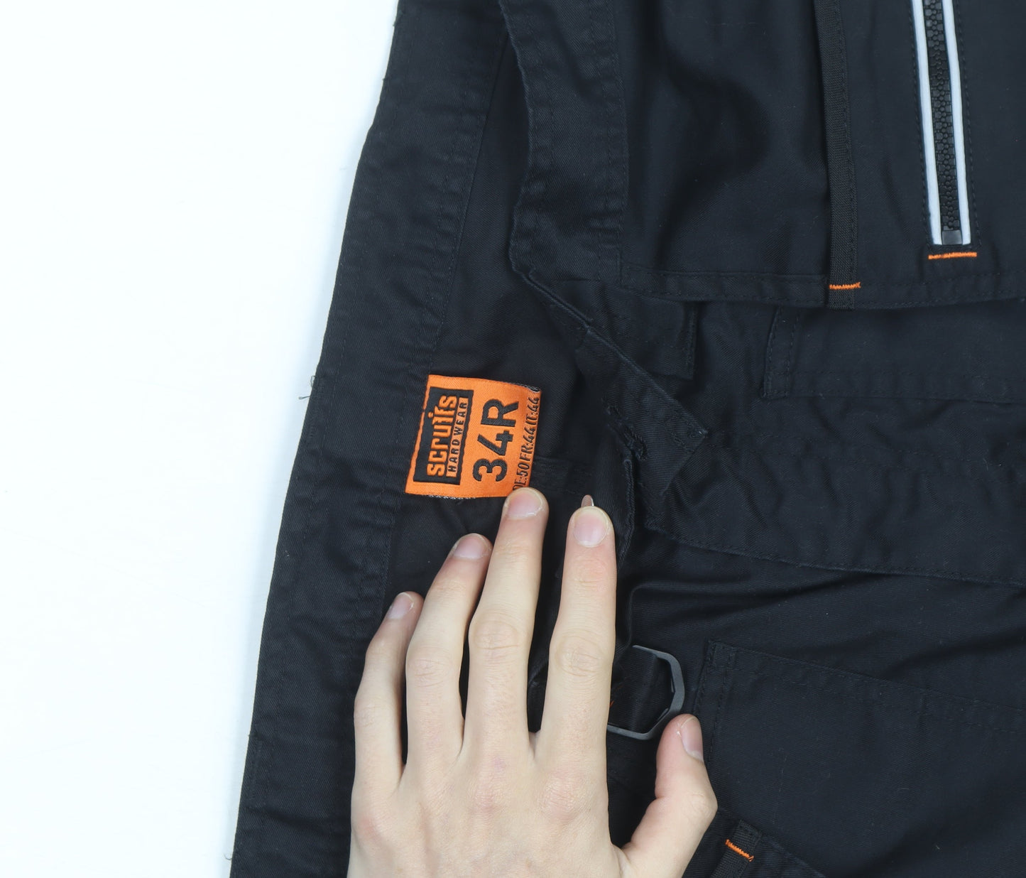 Scruffs Men's Black 34R Cargo Workwear Trousers