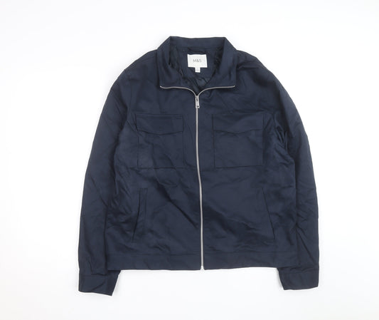 Marks and Spencer Men's Blue Full Zip Bomber Jacket L Regular
