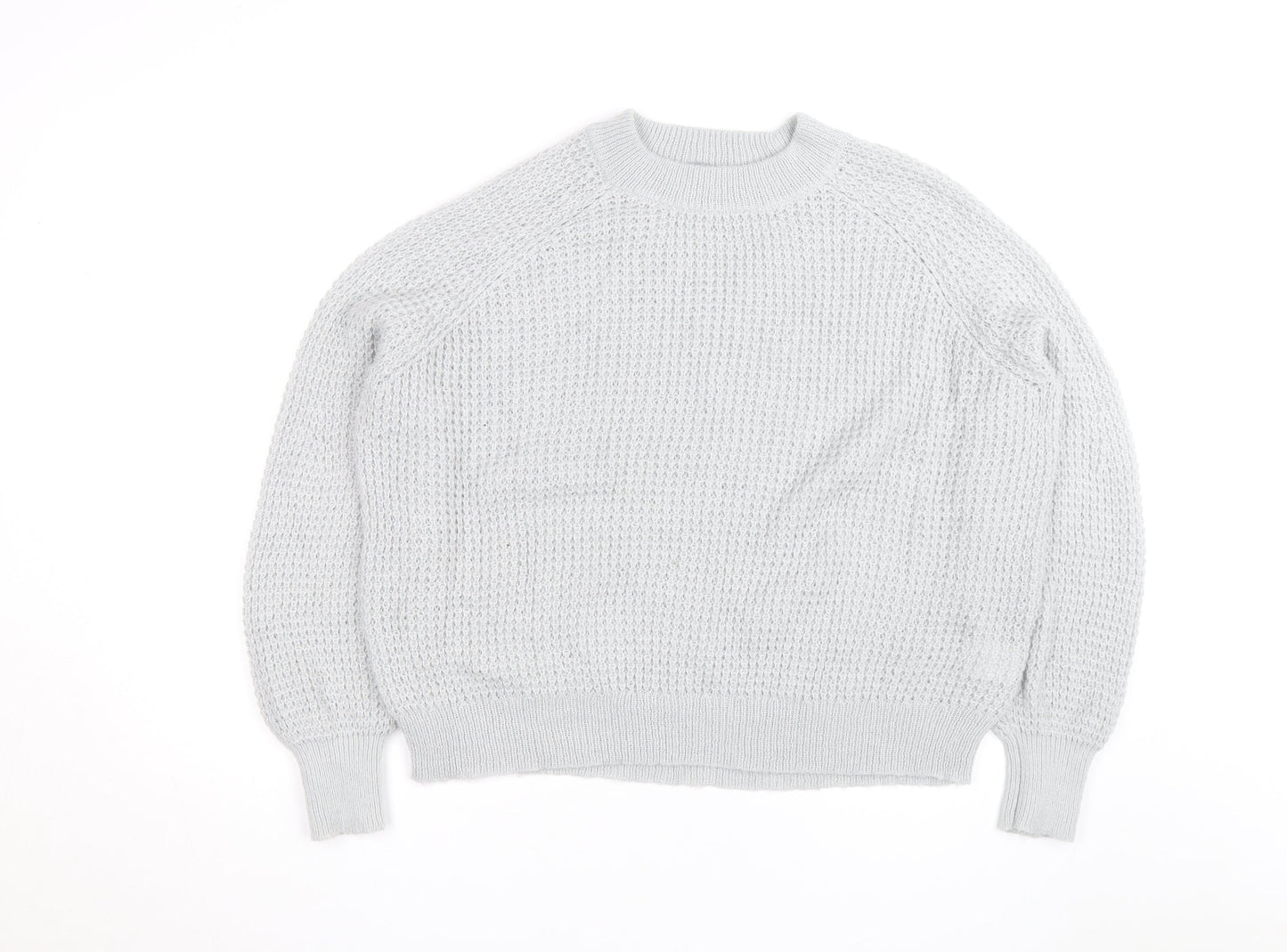 Oliver Bonas Women’s Grey Chunky-Knit Wool Blend Jumper Size 14