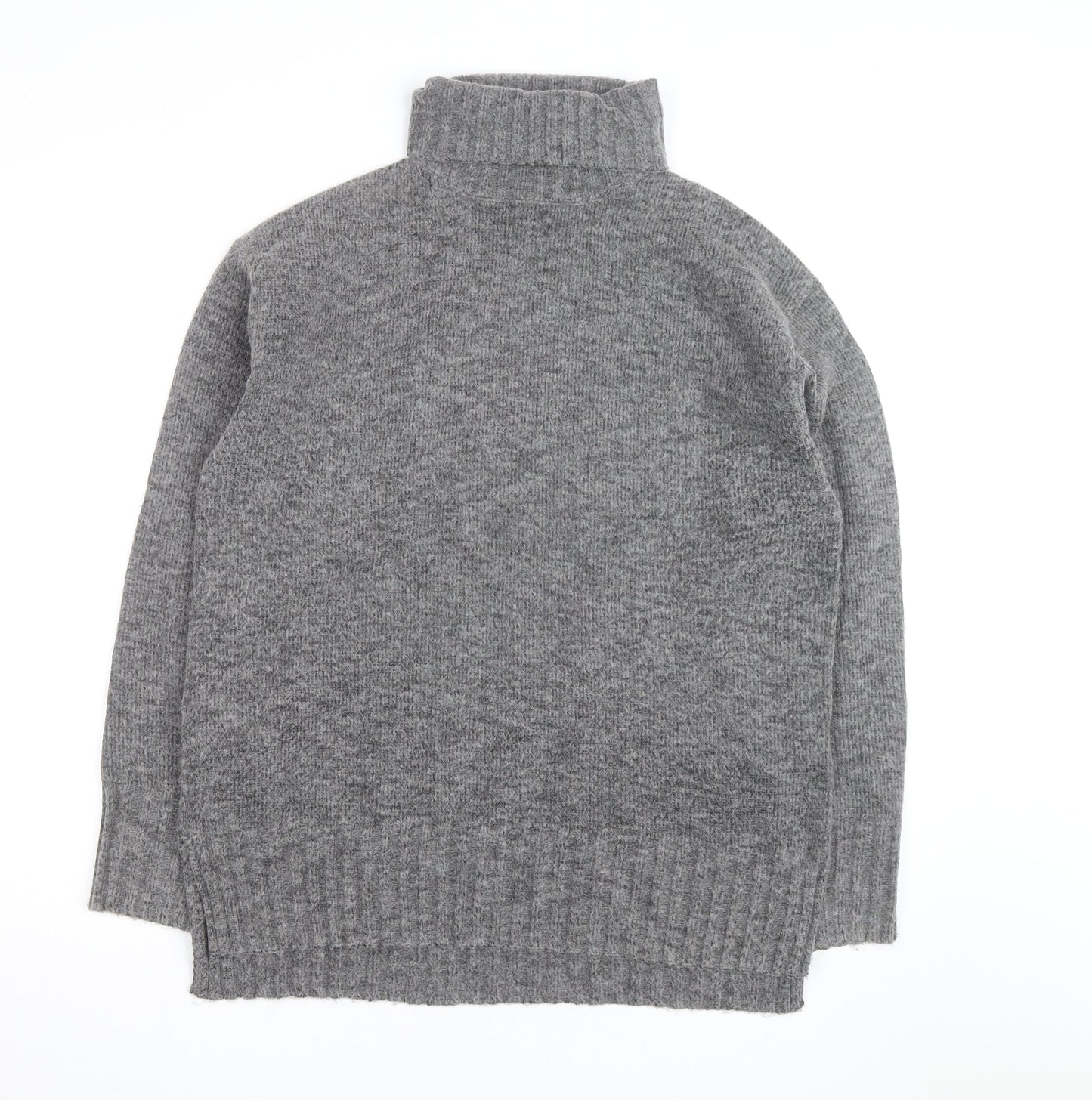 Threadbare Women's Grey Roll Neck Chunky Knit Jumper Size 12