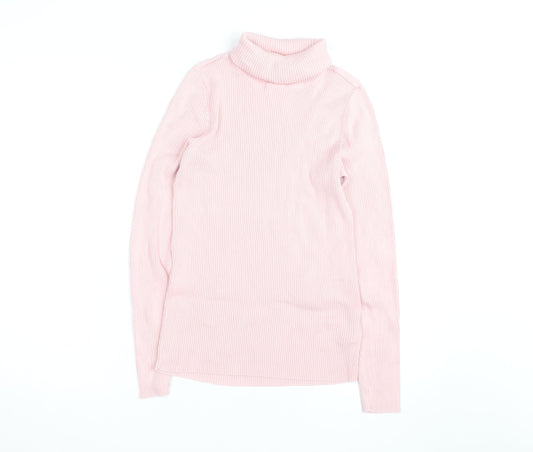 Lauren Ralph Lauren Womens Pink Roll Neck Cotton Jumper Size S