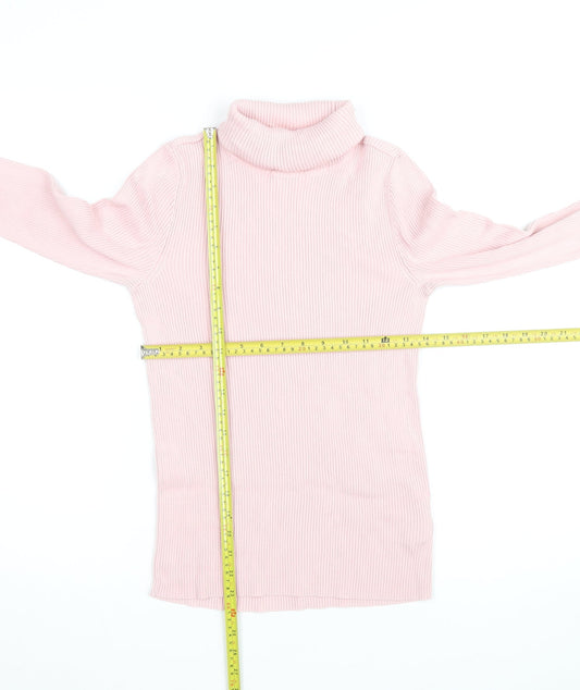 Lauren Ralph Lauren Womens Pink Roll Neck Cotton Jumper Size S