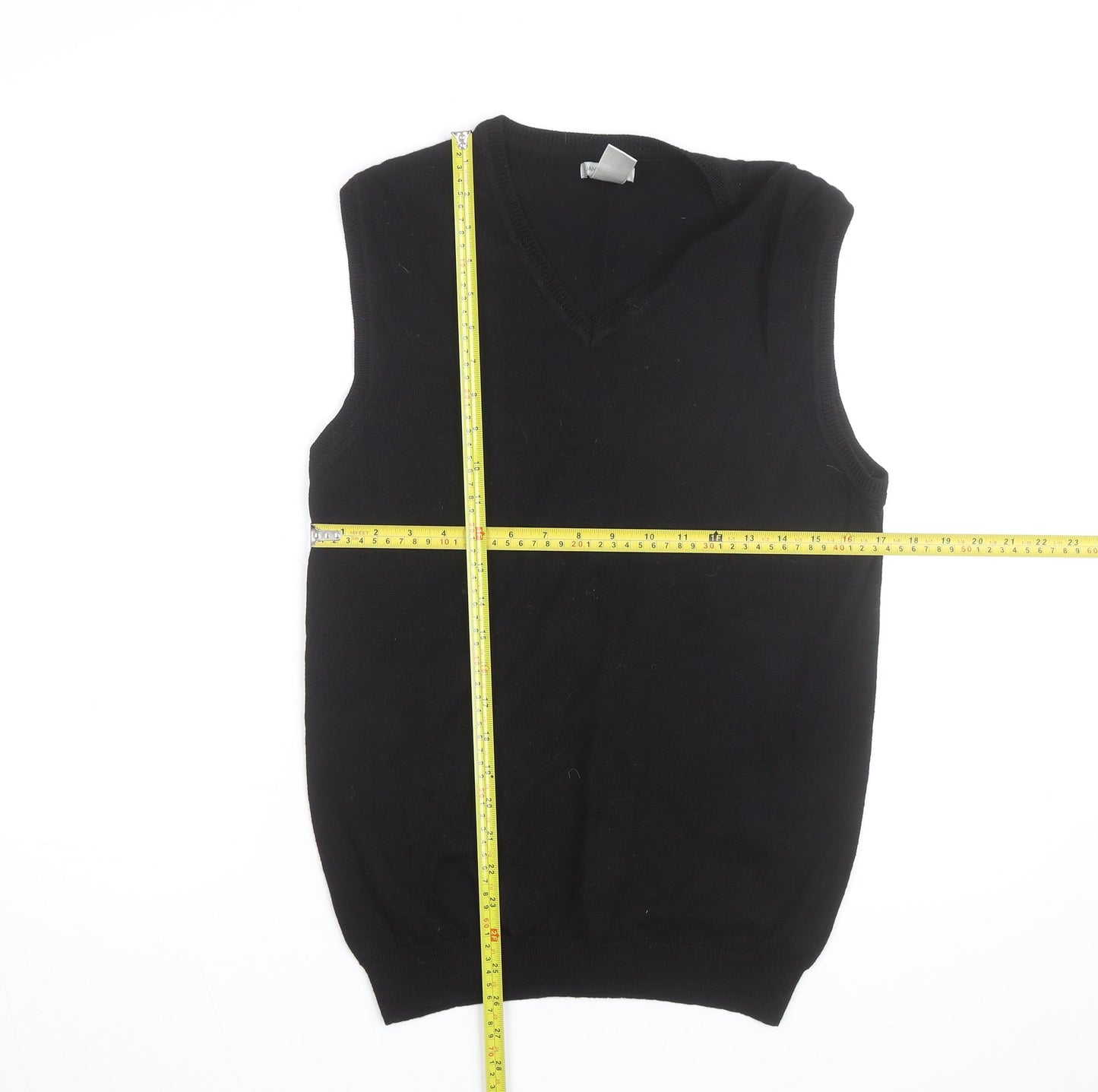 GAP Men’s Black Merino Wool V-Neck Sleeveless Jumper Vest L