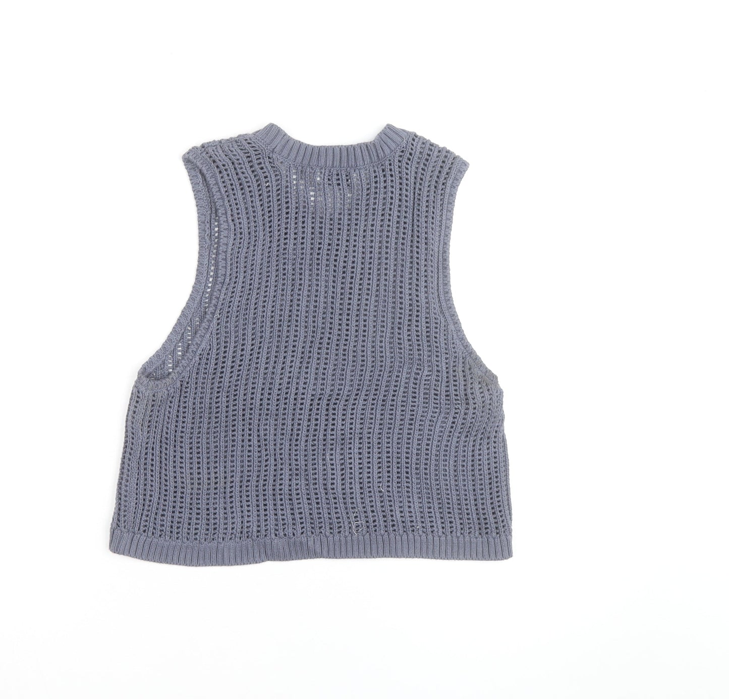 Hollister Womens Grey Sleeveless Open Knit Cotton Vest M