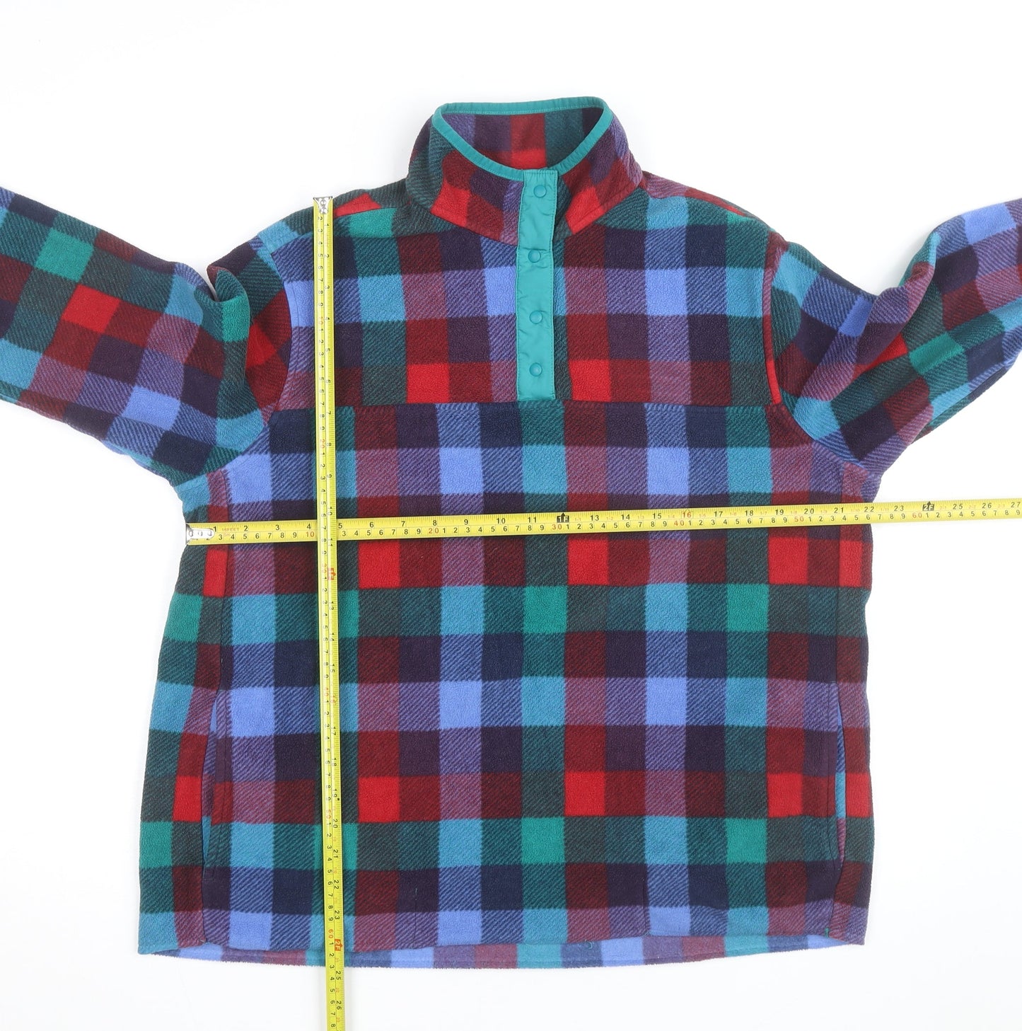 Lands' End Men's Multicoloured Fleece Henley Sweatshirt Size L
