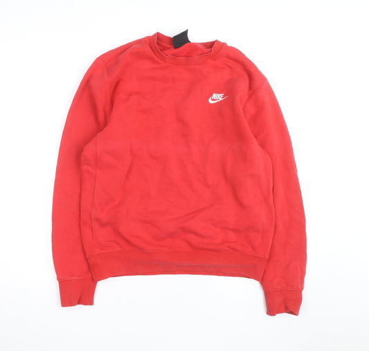 Nike Men's Red Crew Neck Pullover Sweatshirt Size S