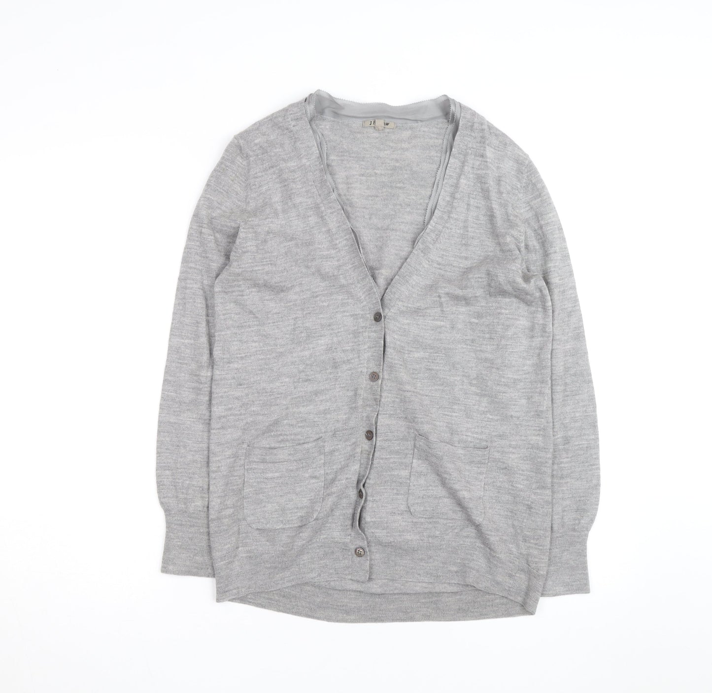 Jigsaw Men Grey Wool V-Neck Button Cardigan M