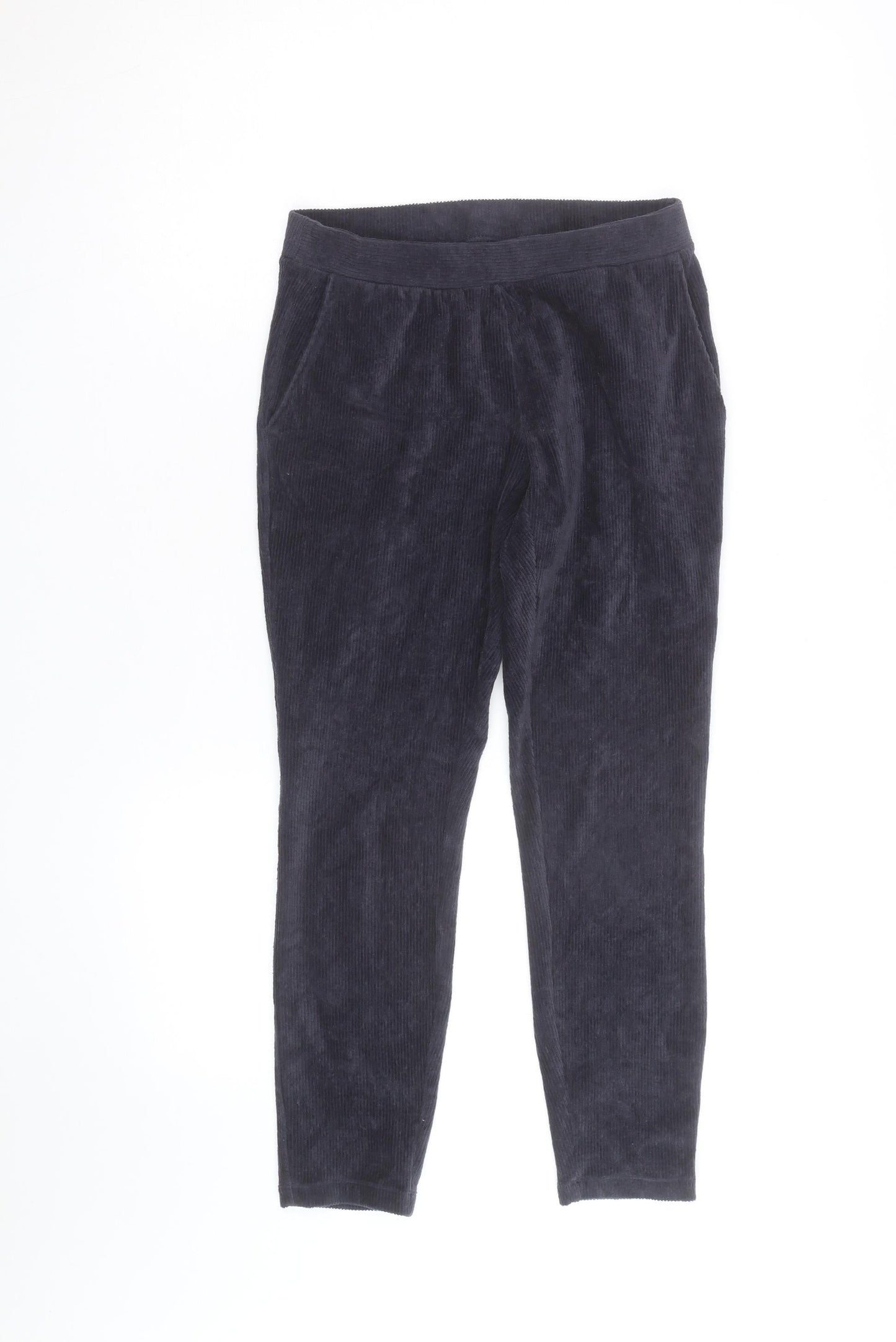 Lands’ End Women Black Jogger Corduroy Trousers Size S Elastic Waist