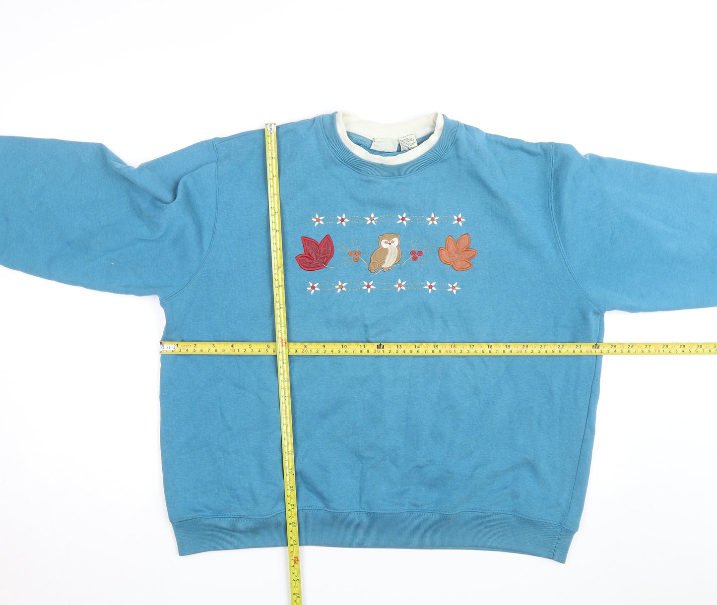 Classic Elements Men's Blue Embroidered Owl Sweatshirt XL