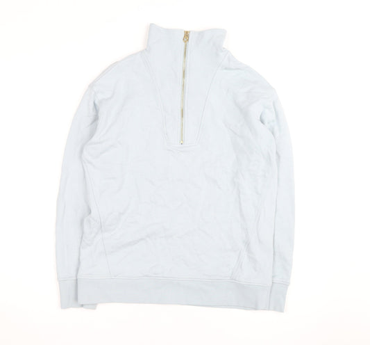 Joules Women Light Blue 1/2 Zip Pullover Sweatshirt UK 10