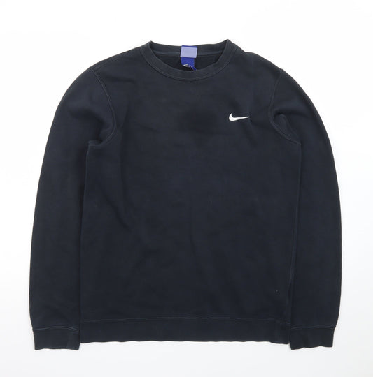 Nike Men's Black Small Pullover Sweatshirt Logo Crew Neck