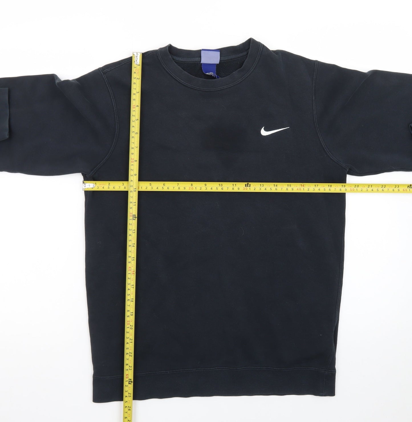 Nike Men's Black Small Pullover Sweatshirt Logo Crew Neck