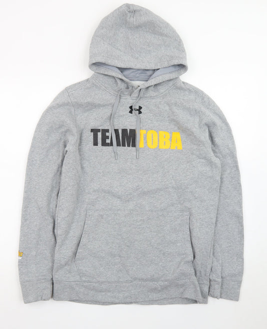 Under Armour Men's Grey Pullover Hoodie Small ColdGear Fleece