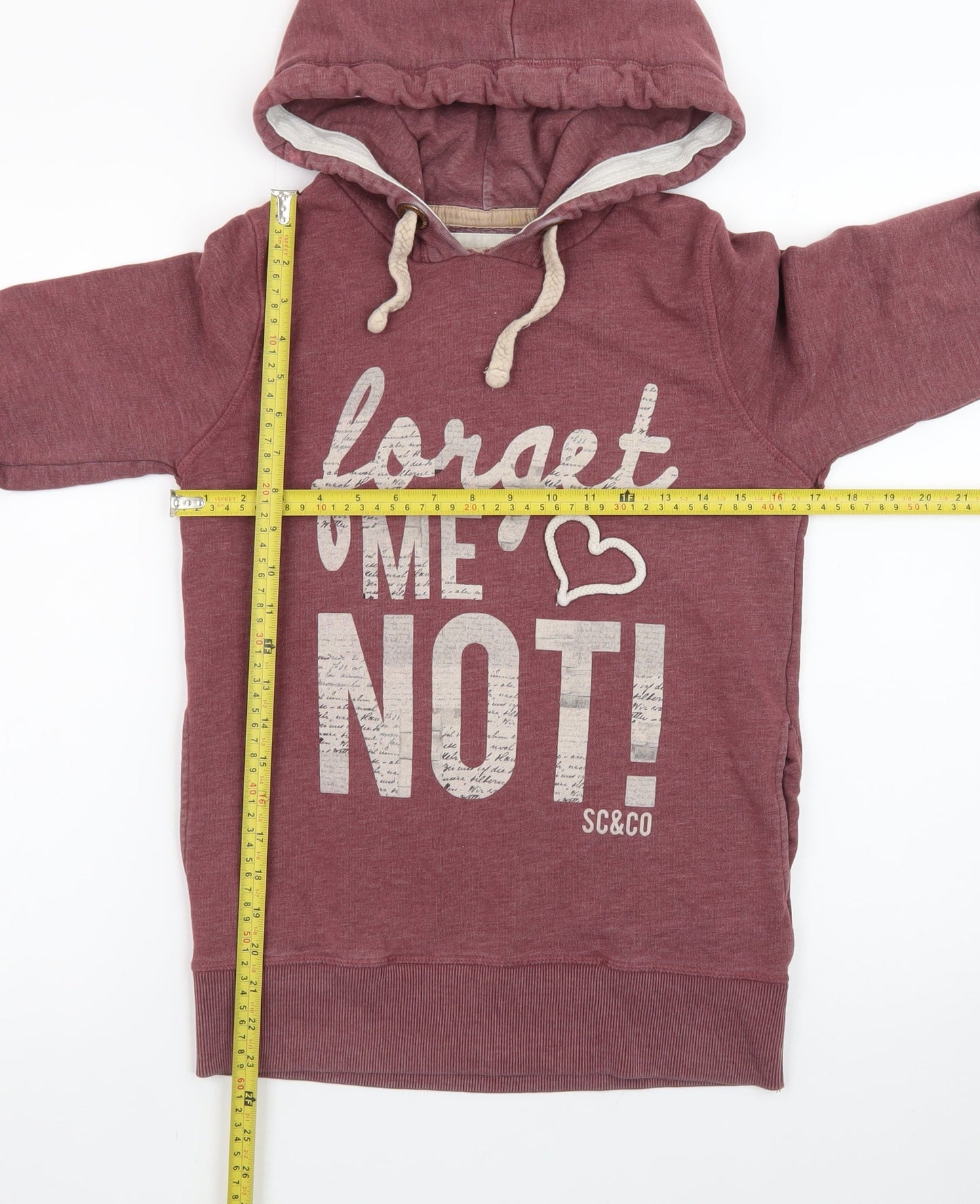 SoulCal & Co Women's Burgundy Hoodie Size 8 Forget Me Not Print