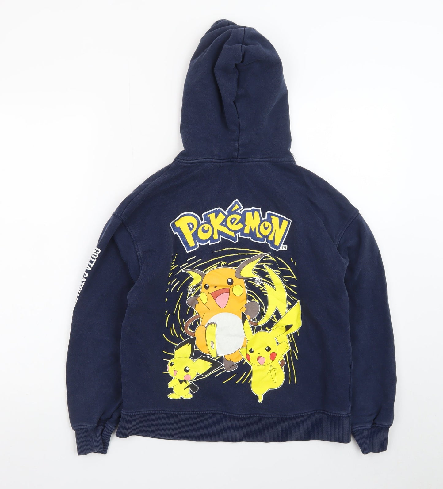 Zara Boys Blue Pokémon Pikachu Pullover Fleece Hoodie 11-12 Years