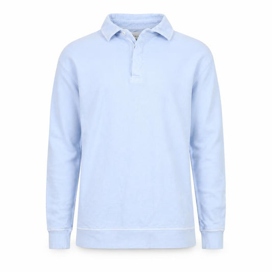 Topman Men Blue Long Sleeve Cotton Polo Shirt XS