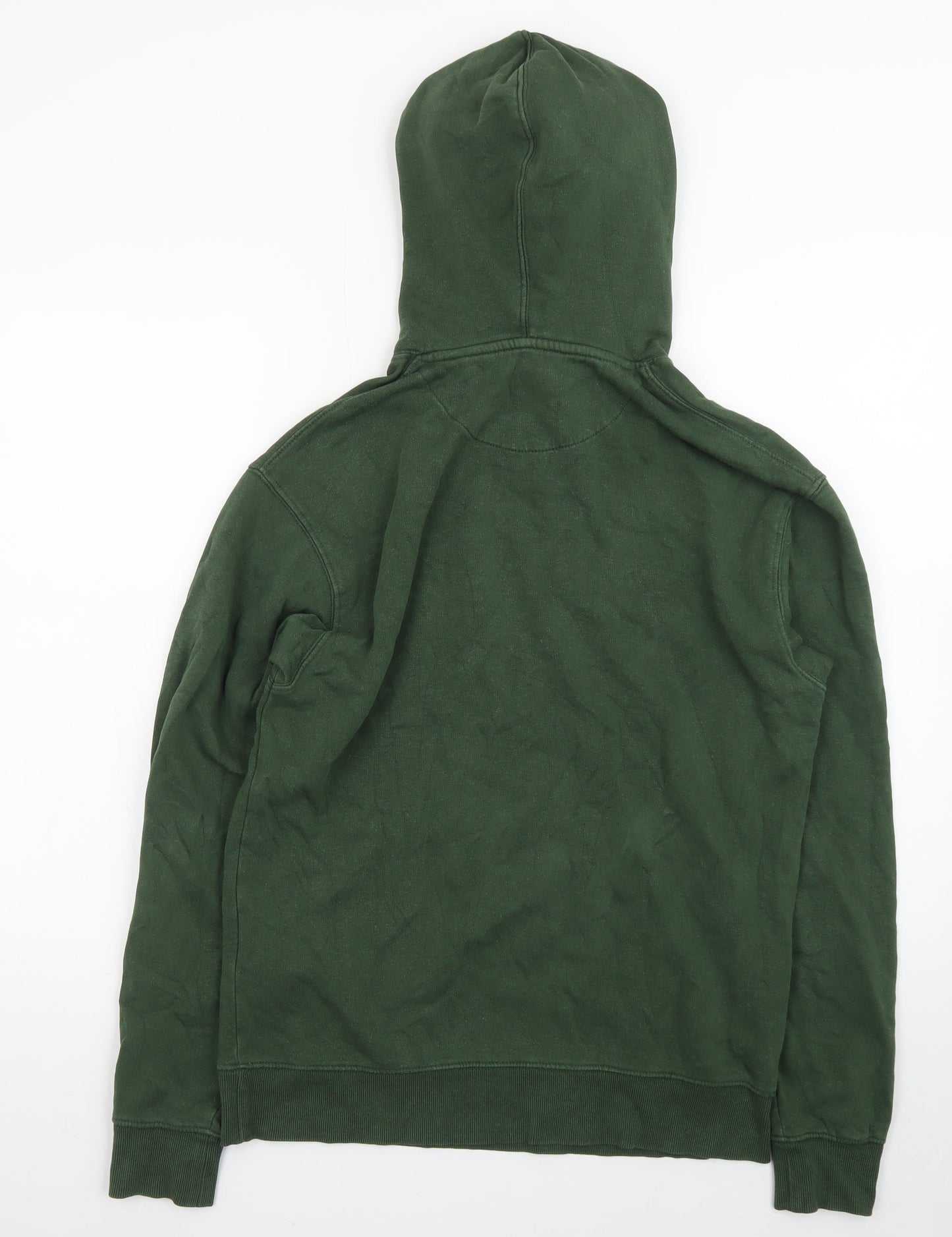 Jack & Jones Mens Green Pullover Hoodie S Regular Fleece Cotton Blend