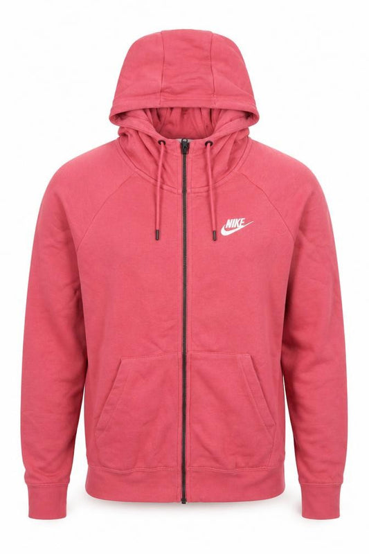 Nike Men's Pink Full Zip Hoodie Size S Cotton Sweatshirt
