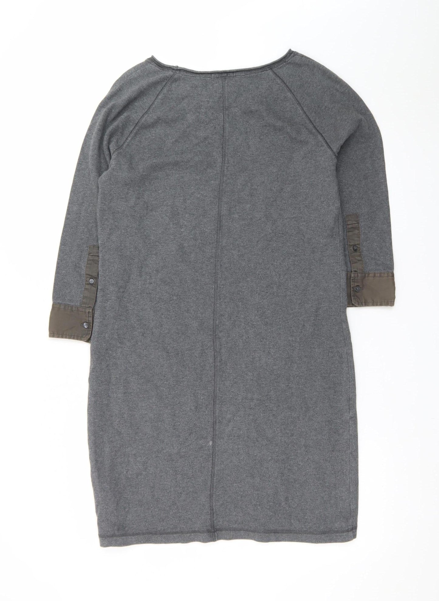 GAP Women Grey Cotton Jersey Shift Dress Size M 3/4 Sleeve