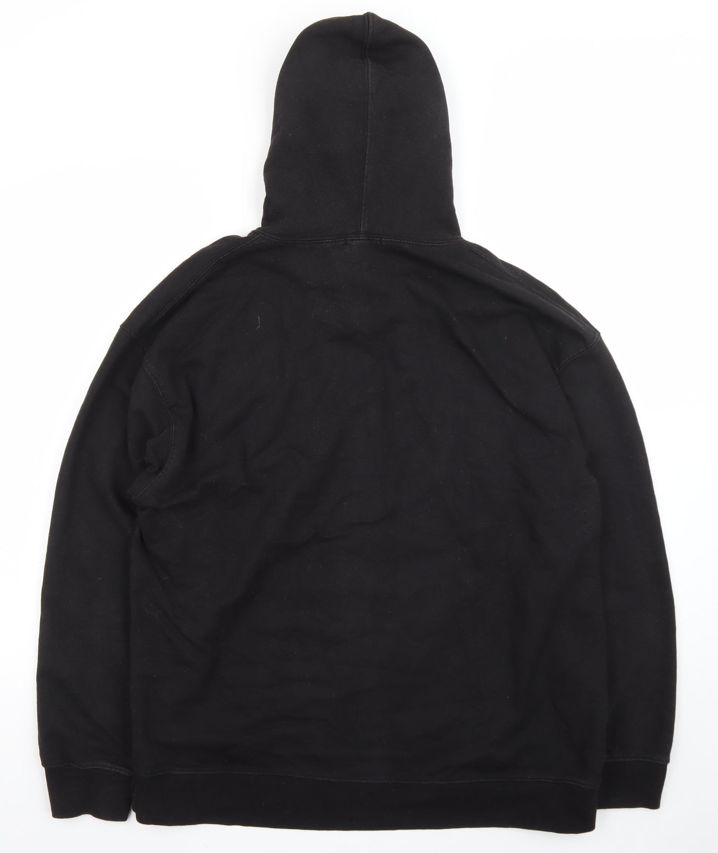 boohooMAN Men's Black Pullover Hoodie L Regular Fit Graphic Logo