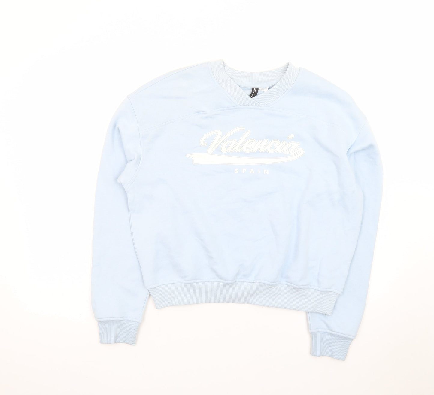H&M Divided Women Blue Valencia Crew Neck Sweatshirt Size 12 M