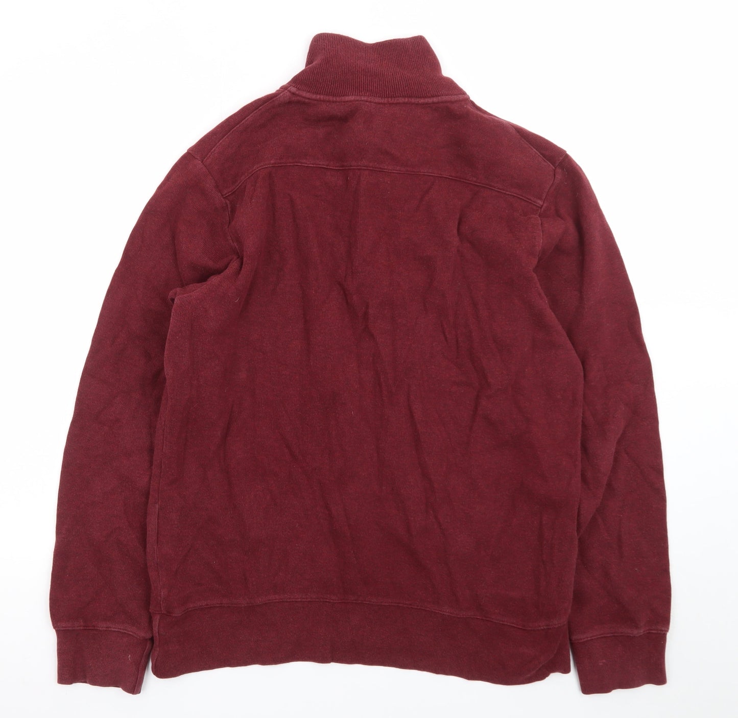 GANT Men's Red Cotton 1/4 Zip Mock Neck Sweatshirt Size L