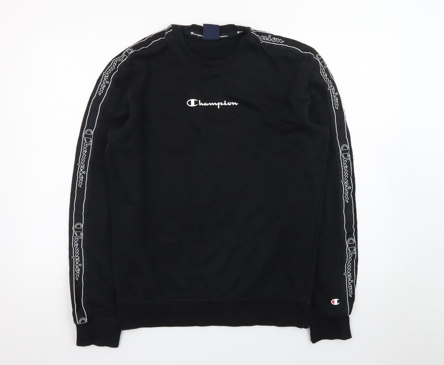 Champion Men's Black Pullover Crew Neck Sweatshirt Medium