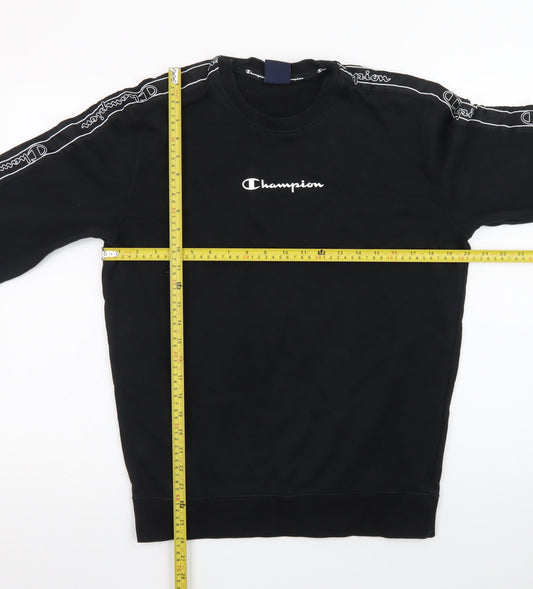 Champion Men's Black Pullover Crew Neck Sweatshirt Medium