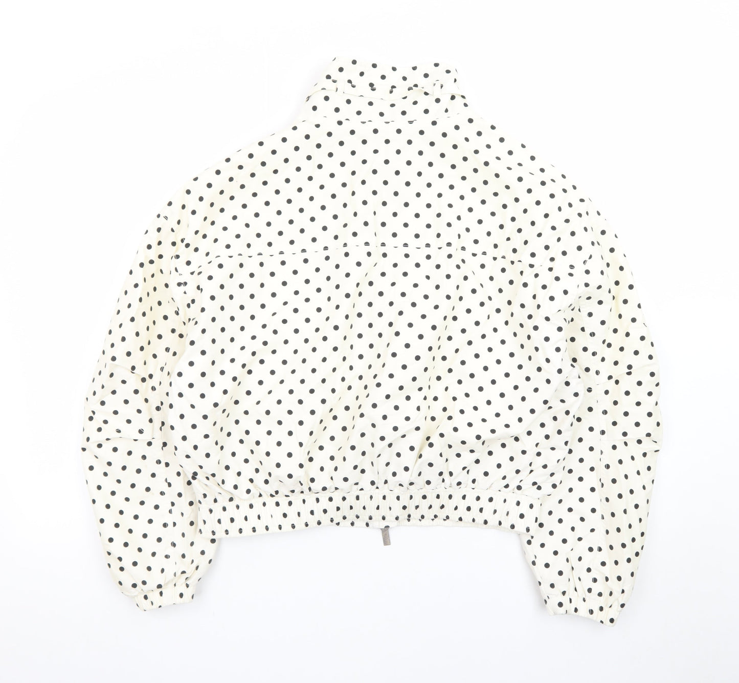 Marks and Spencer Women's White Polka Dot Bomber Jacket Size S