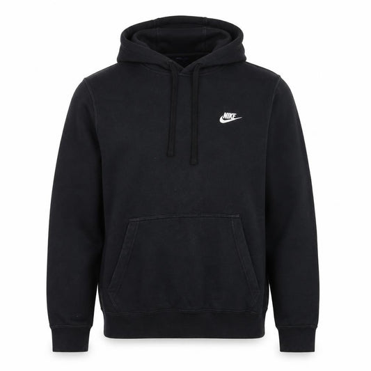 Nike Men's Black Pullover Hoodie L Fleece Logo Sportswear