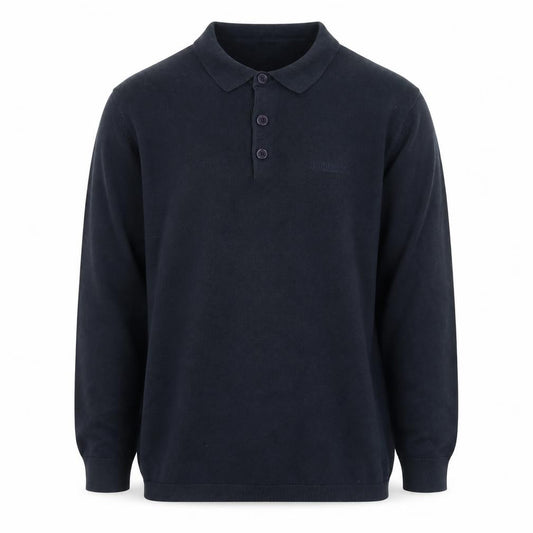 Lambretta Men's Black Long Sleeve Cotton Polo Shirt XL