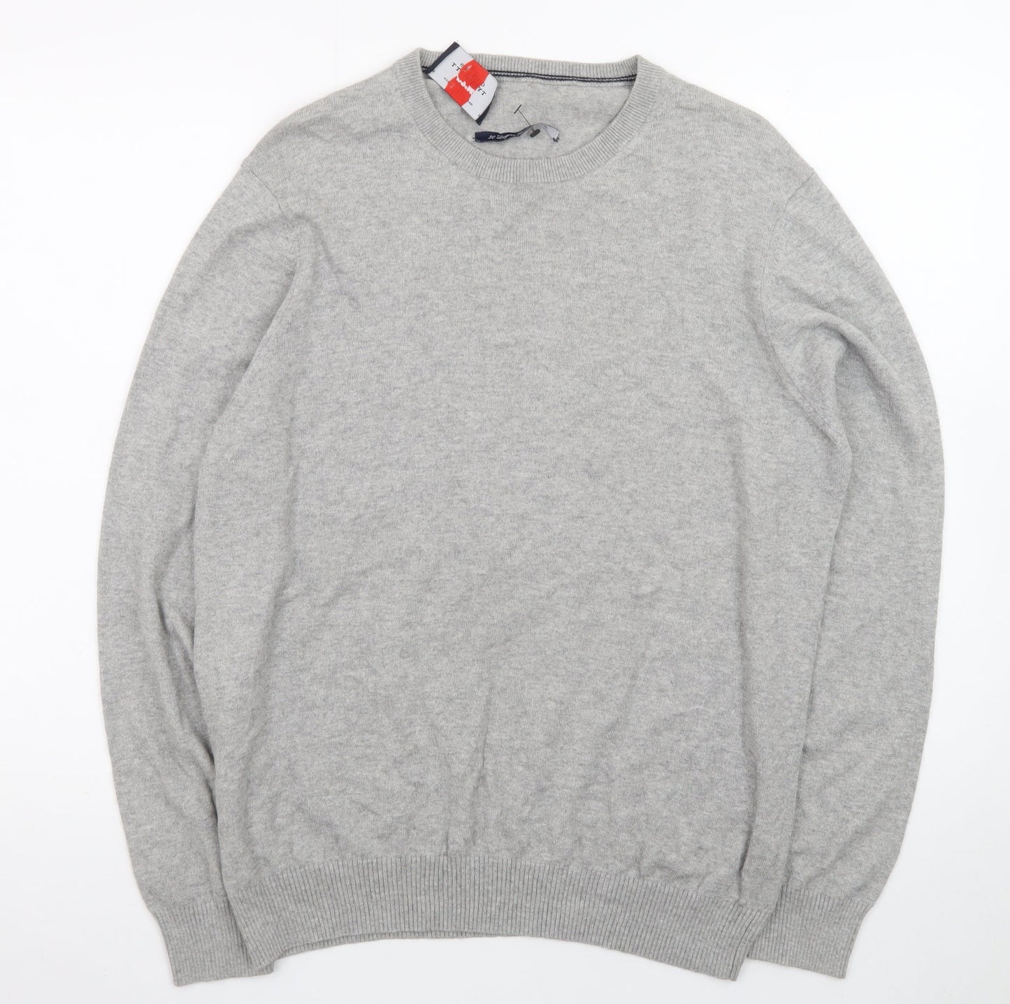 Charles Tyrwhitt Men's Grey Wool Crew Neck Jumper M