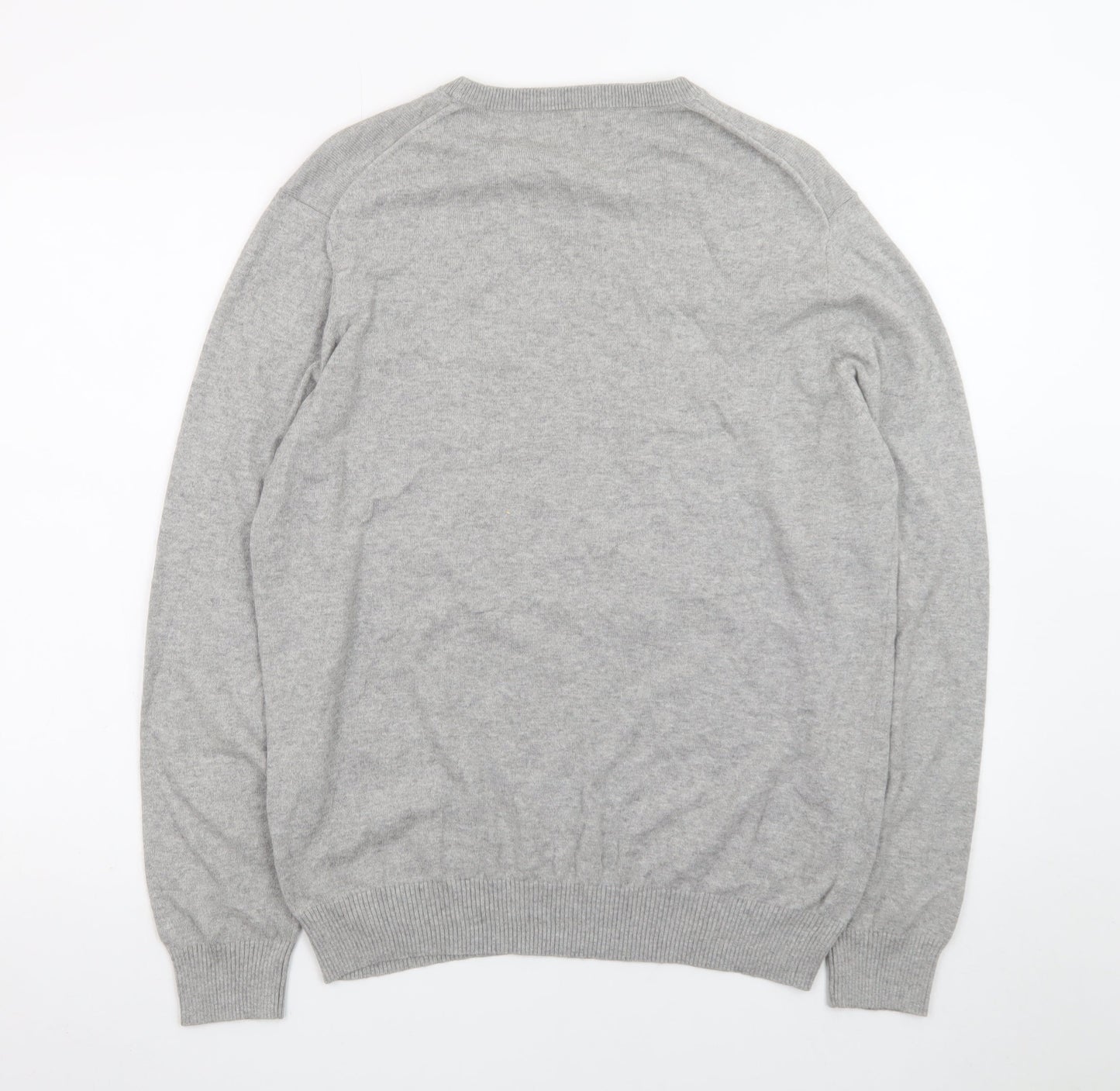 Charles Tyrwhitt Men's Grey Wool Crew Neck Jumper M