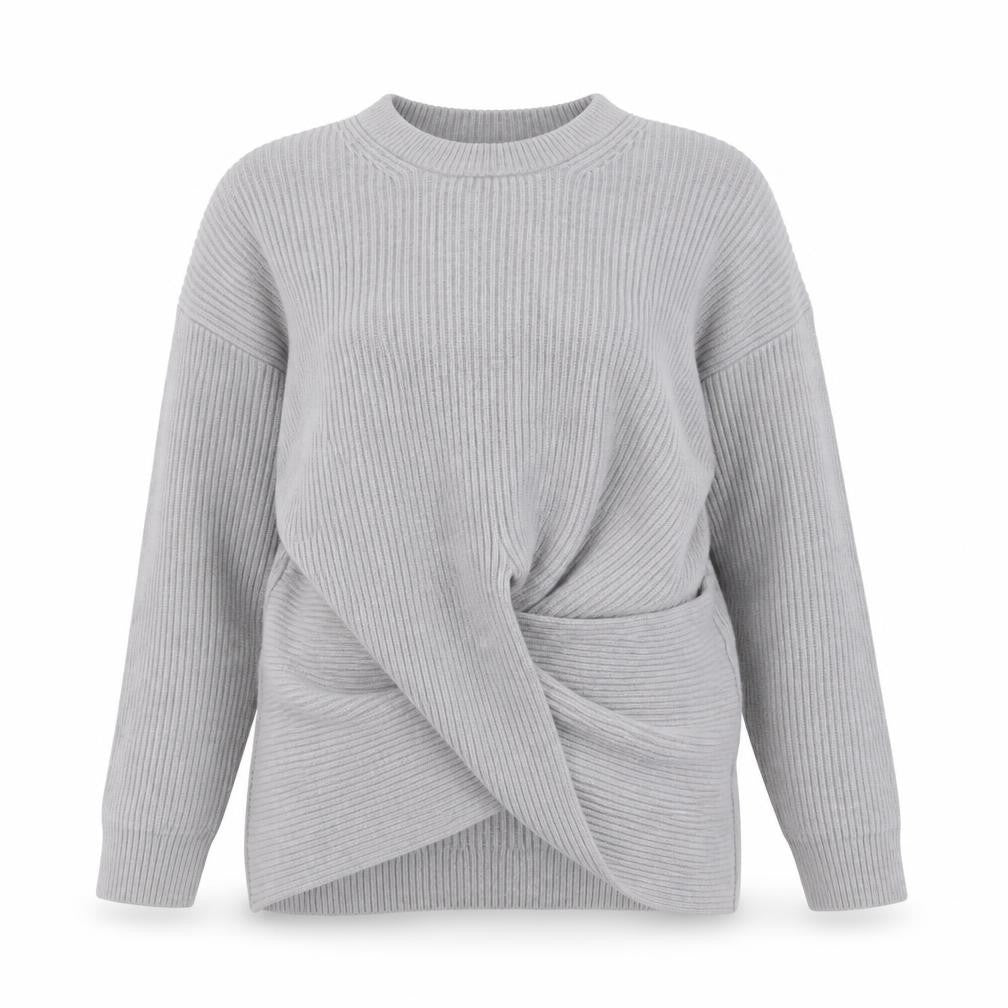 & Other Stories Women Grey Wool Blend Ribbed Pullover Jumper S
