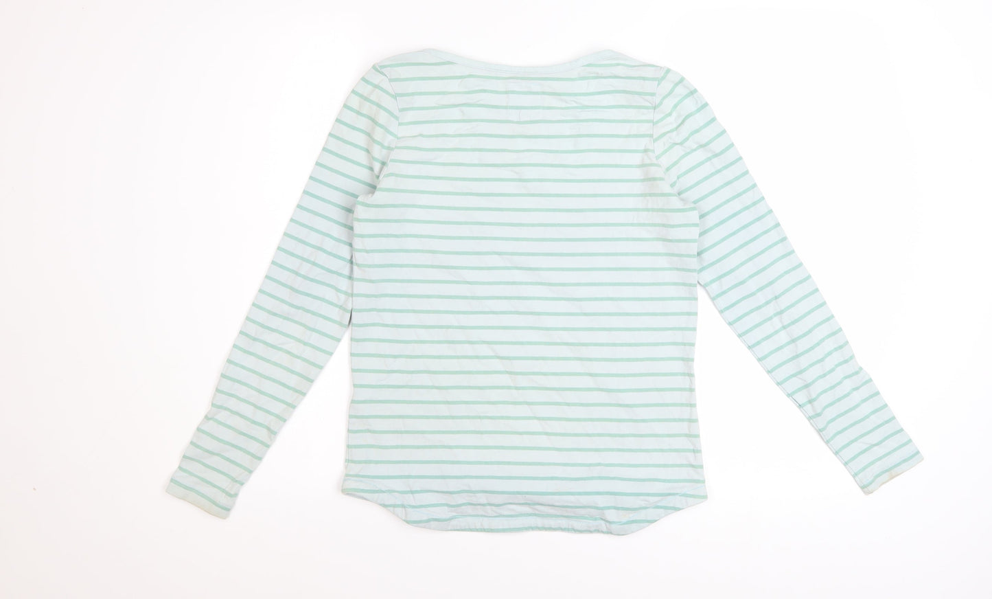 Fat Face Womens Blue Stripe Cotton Long Sleeve T-Shirt Size 8