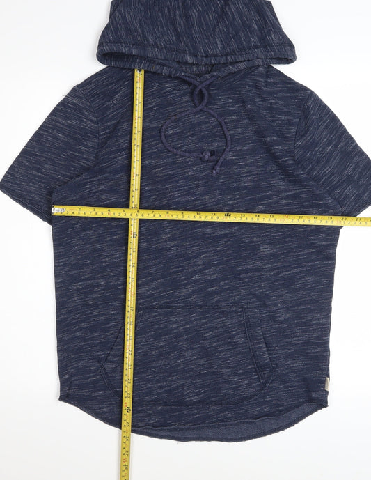 Hollister Womens Navy Short Sleeve Pullover Hoodie Size S