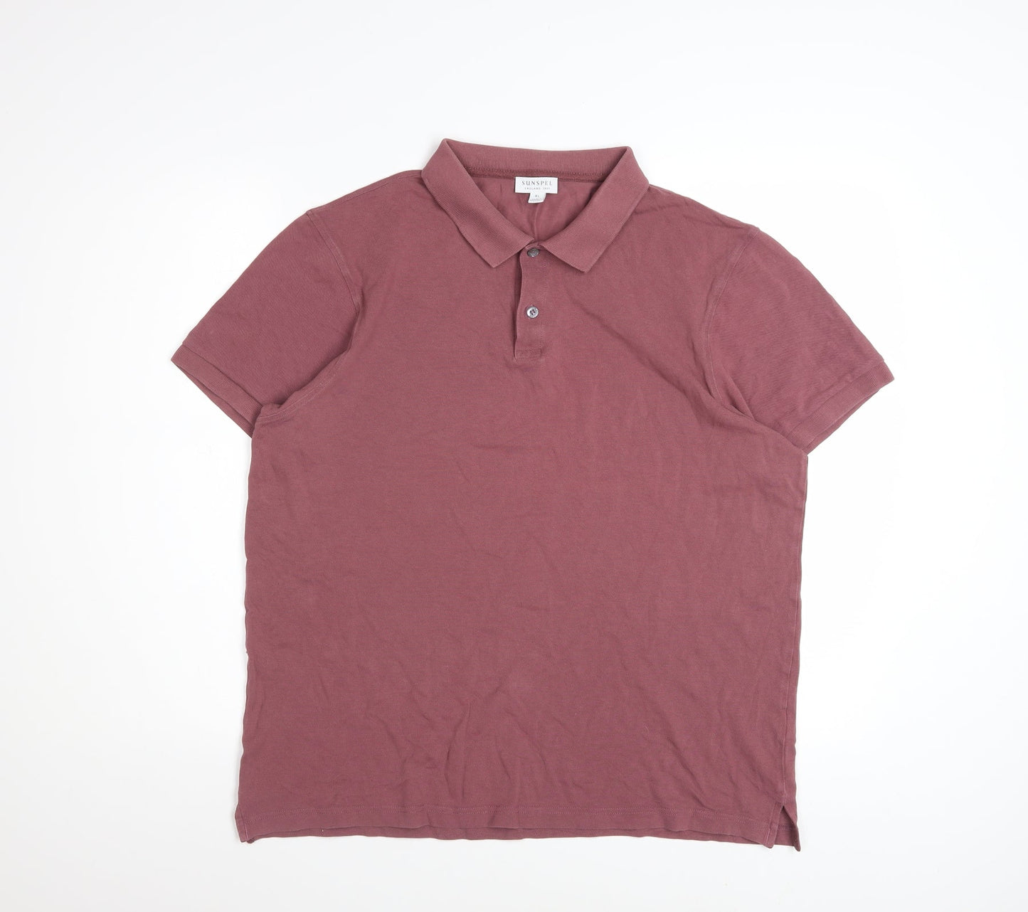 Sunspel Men's Brown XL Cotton Polo Shirt Short Sleeve Casual