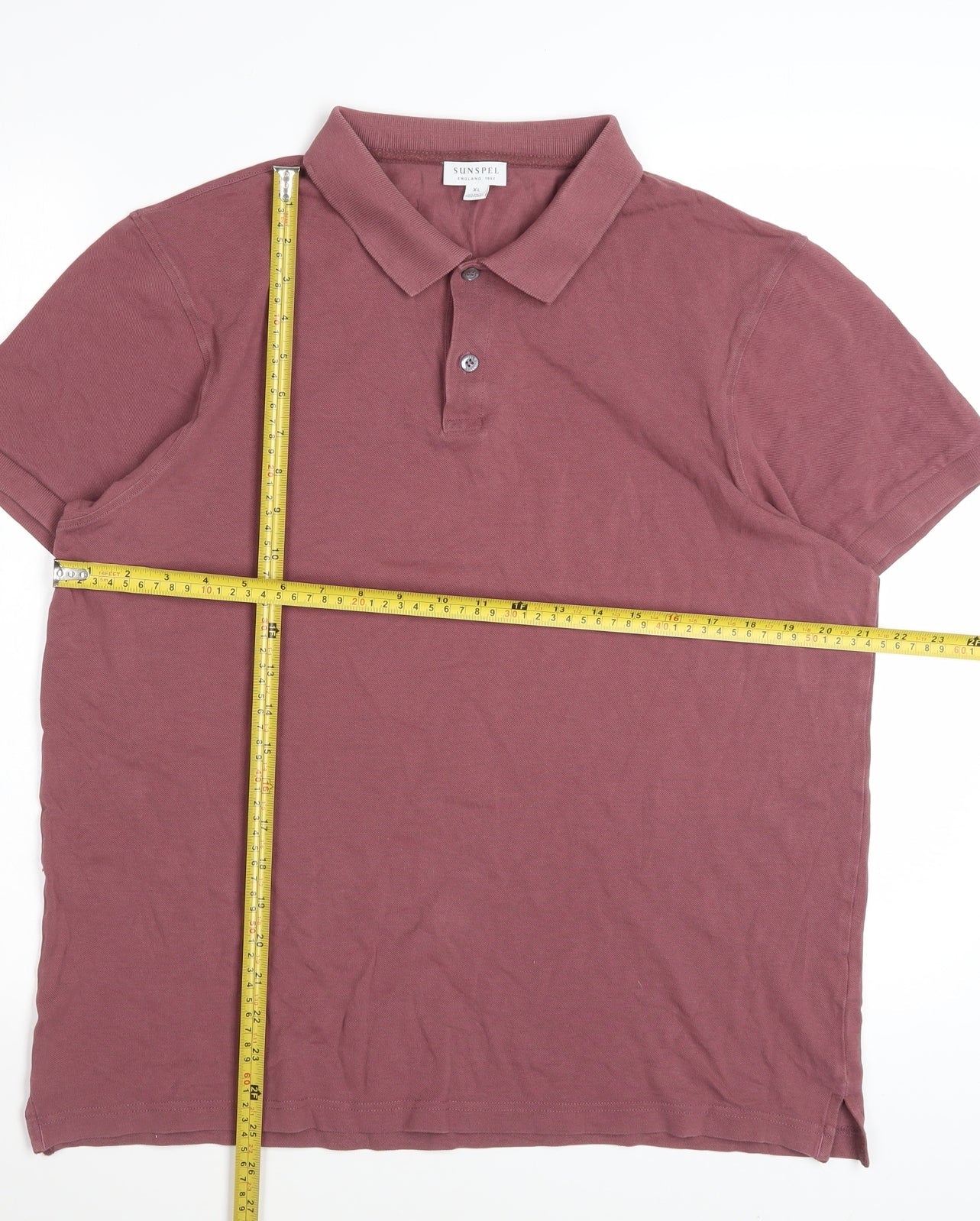 Sunspel Men's Brown XL Cotton Polo Shirt Short Sleeve Casual