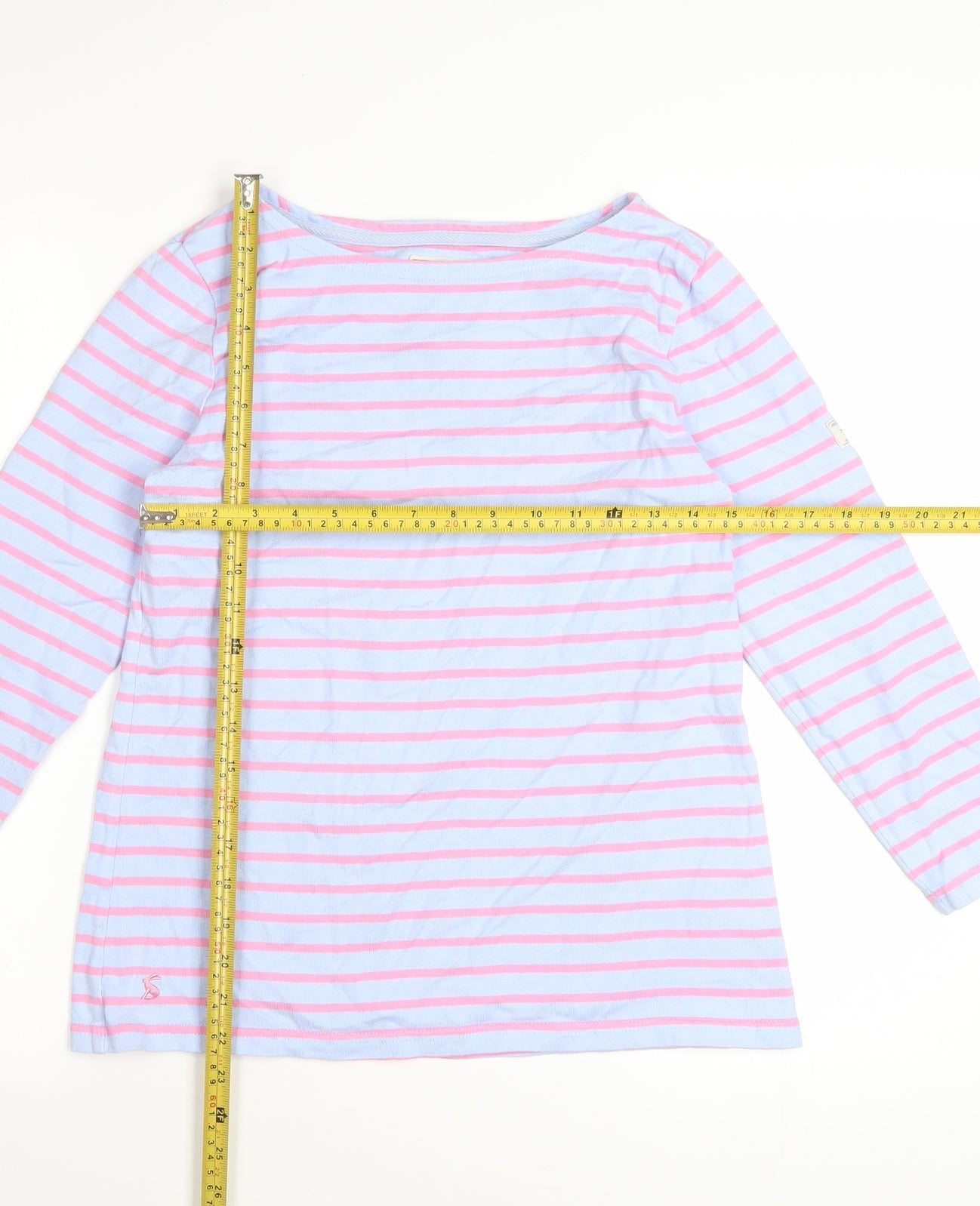 Joules Women’s Multicoloured Striped Cotton Long Sleeve T-Shirt UK 10