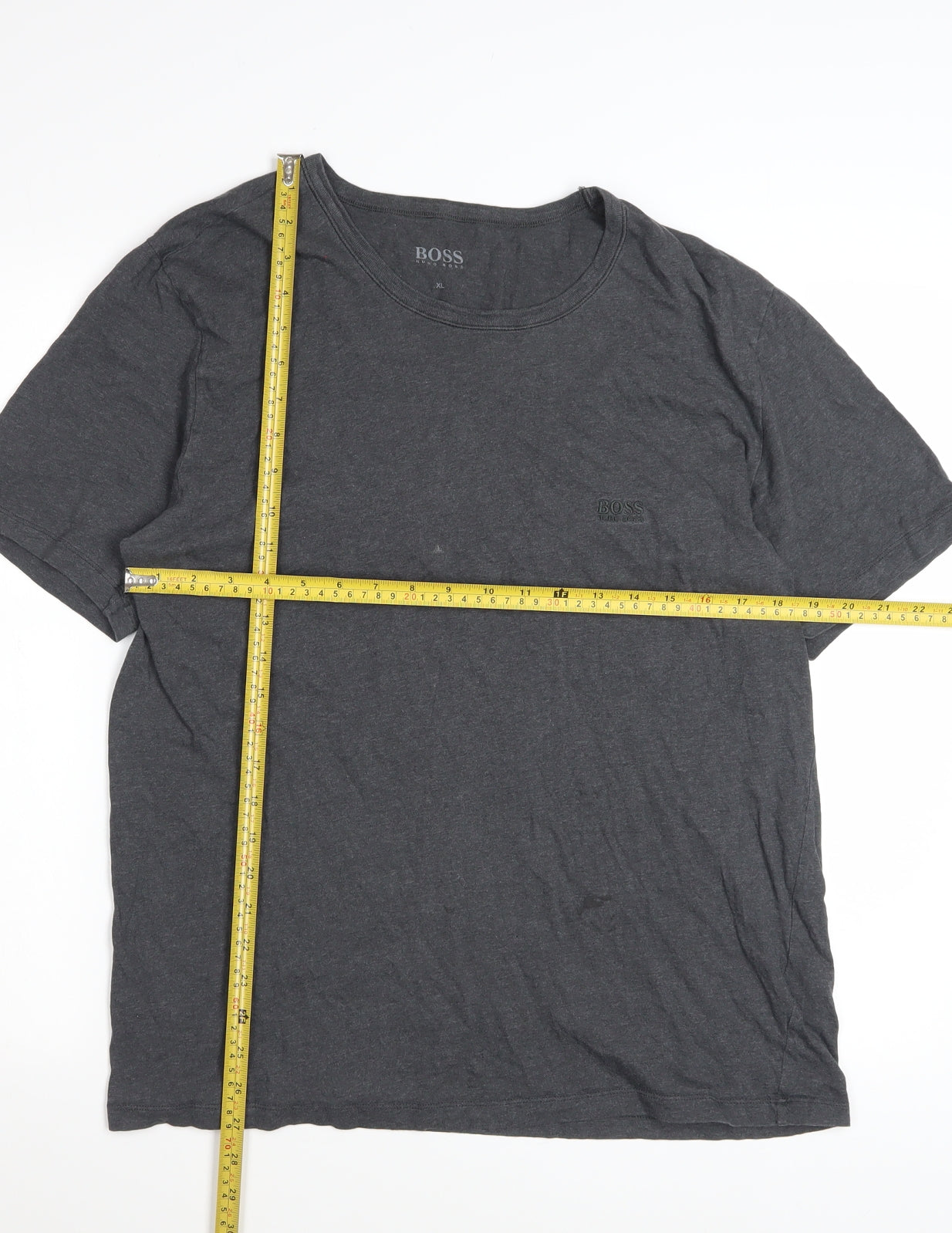 Hugo Boss Men's Charcoal Crew Neck Cotton T-Shirt XL Classic Fit