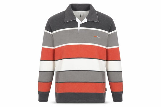 Clarion Men's Multicoloured Striped Long Sleeve Polo Shirt XL