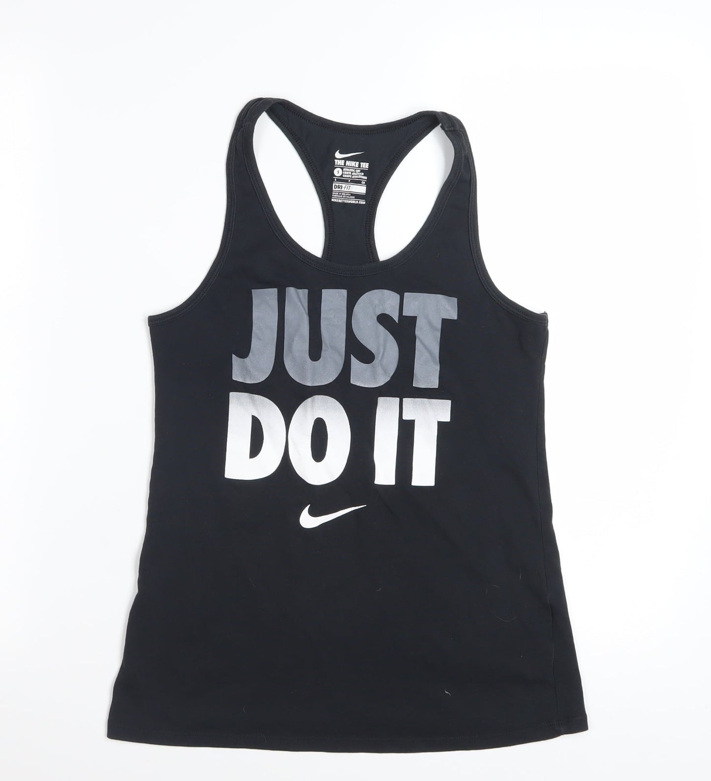 Nike Women's Black Dri-FIT Racerback Tank Top S Athletic Fit