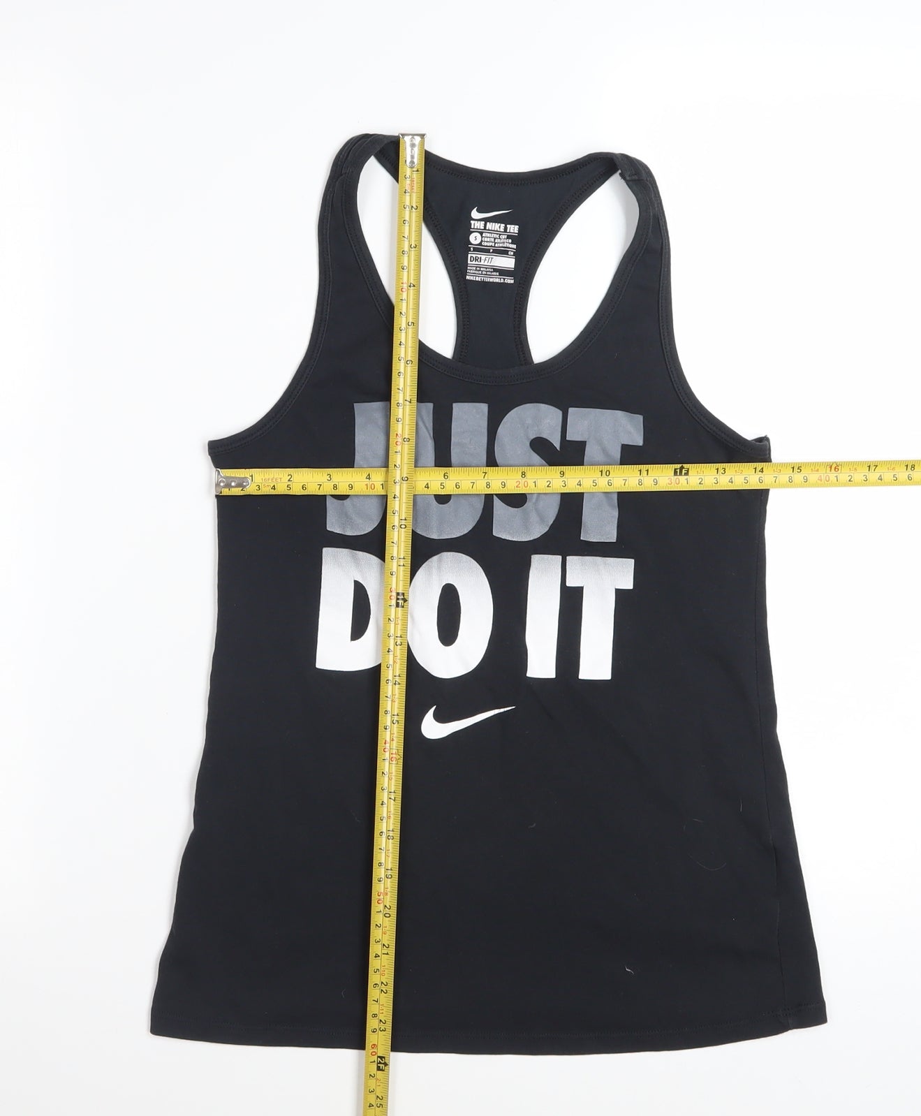 Nike Women's Black Dri-FIT Racerback Tank Top S Athletic Fit