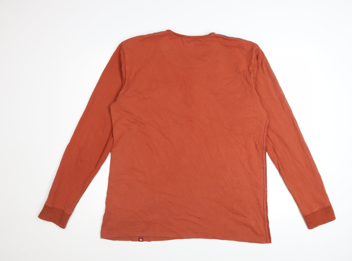 Joe Browns Men's Brown Long Sleeve Henley T-Shirt Size M 100% Cotton