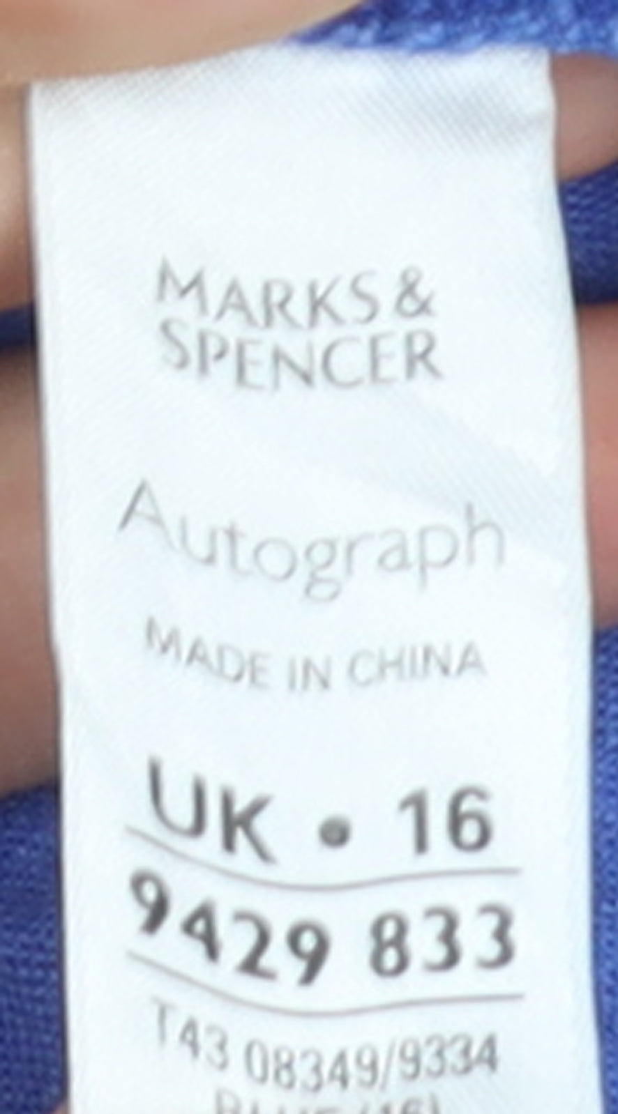 Marks and Spencer Women Blue Linen Blend Tunic Blouse Size 16