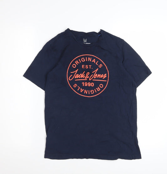 Jack & Jones Boys Blue Logo Print Cotton T-Shirt 14 Years